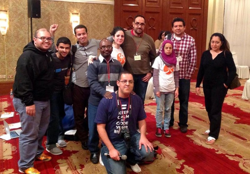 Ahmed and I and many other GVers during the AB14 in Amman !!! in a photo widely shared by the participants 