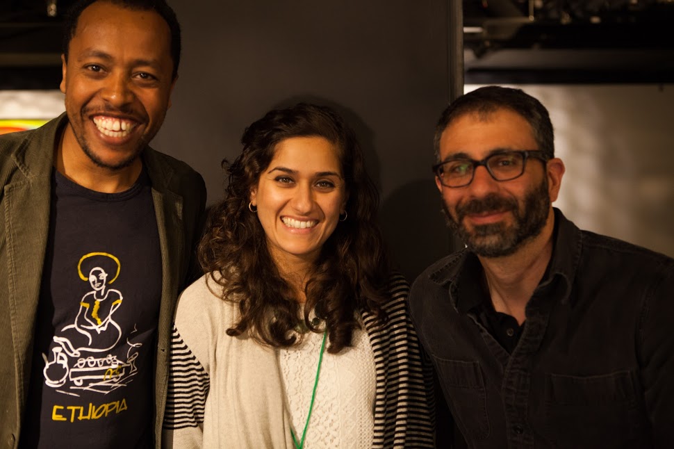 Endalk, Sahar and Ivan at the CPJ securing the Newsroom Summit in San Francisco. June 19, 2015. Photo by Geoff King, CPJ.